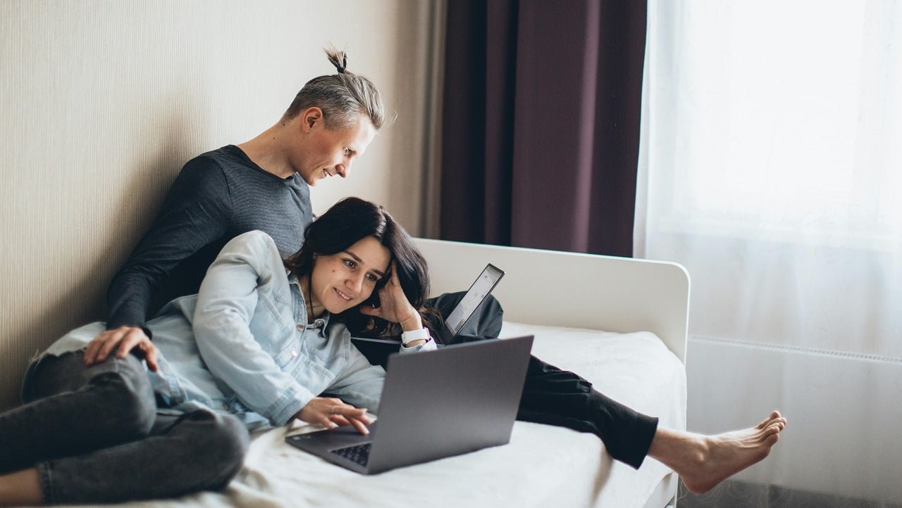 couple Balancing Work and Love