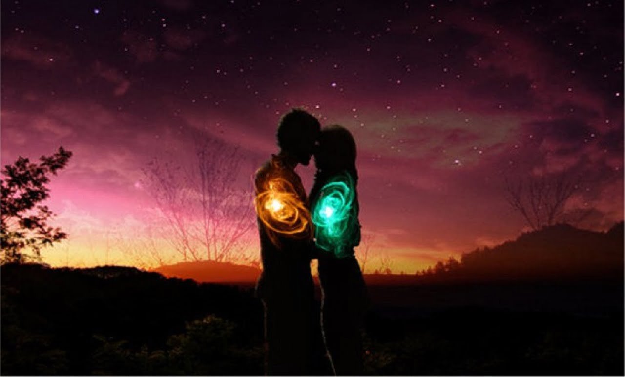 karmic relationship couple at night