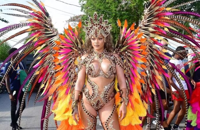Rihanna Dazzles in Bejeweled, Curve-Baring Carnival Costume See Her Look! Rihanna Dazzles in Bejeweled, Curve-Baring Carnival Costume: See Her Look!